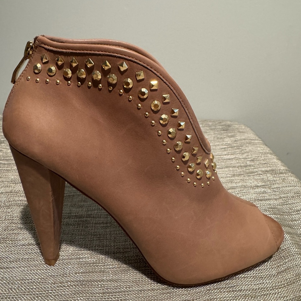 Vince Camuto Studded Peep-Toe Booties - Picture 8 of 9